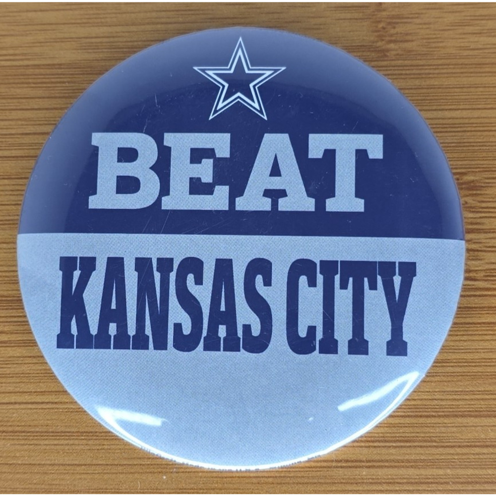 BEAT KANSAS CITY Button,‎ 3” Official Dallas Cowboys Thanksgiving Game 2025